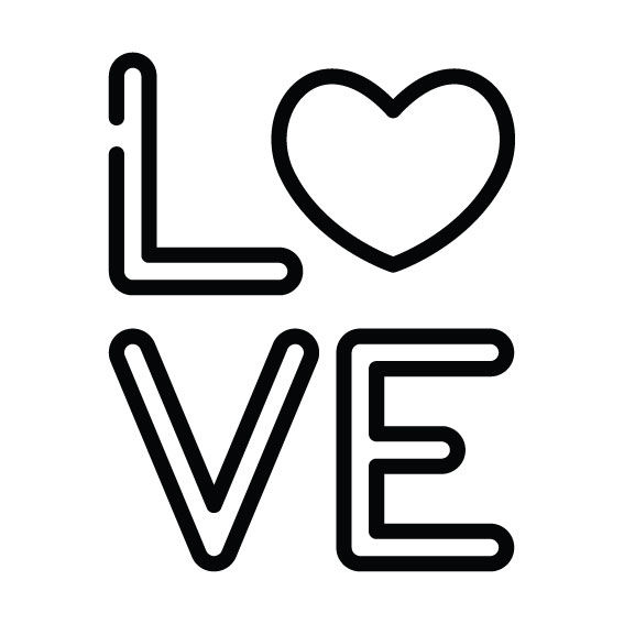 SCRITTA LOVE CON O CUORE